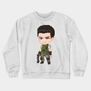 Chris Redfield Resident Evil Pixel Art Crewneck Sweatshirt